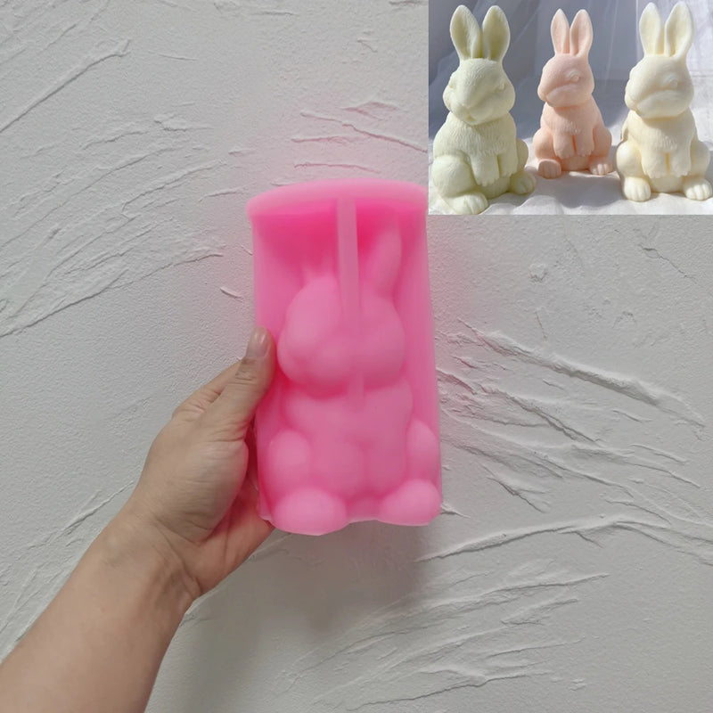 3D Sitting Bunny Silicone Candle Mold