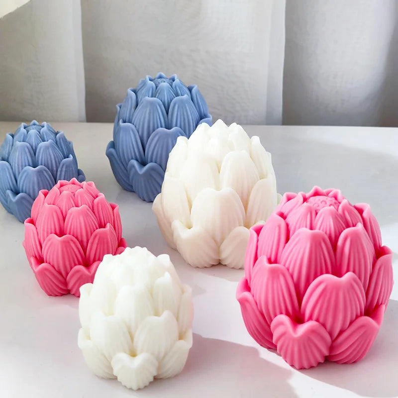 Buddhism Lotus Flower Candle Mold