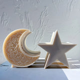 Mandala Crescent Moon and Star Candle Mold