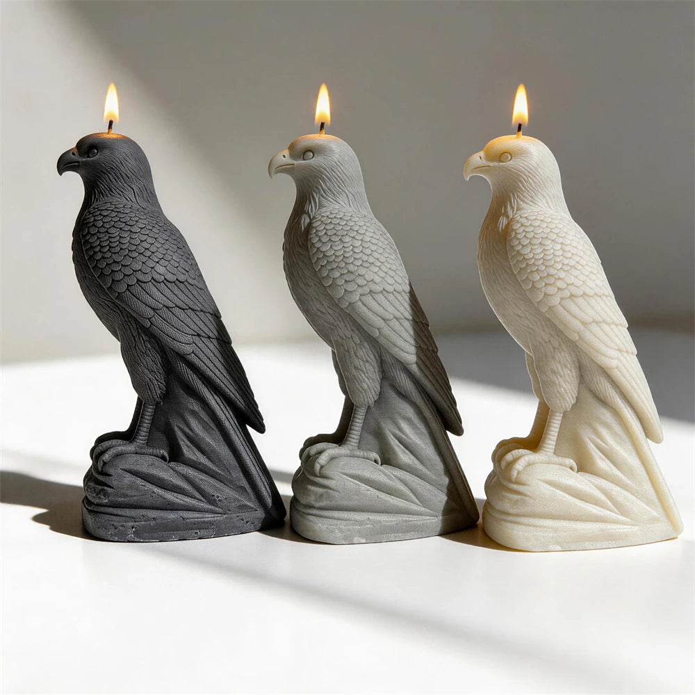 Arabian Falcon Statue Silicone Candle Mold for Decor