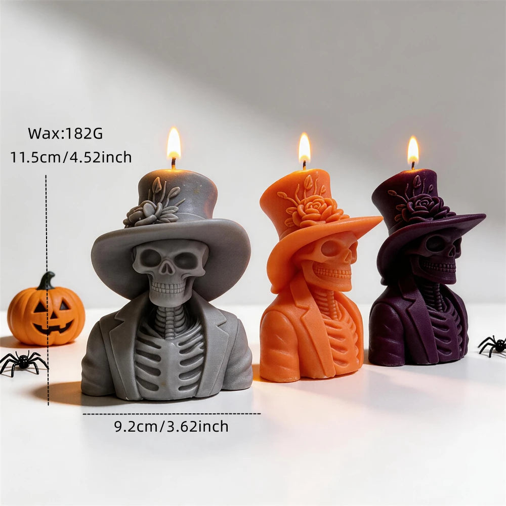 Halloween Zombie Skeleton Silicone Candle Mold