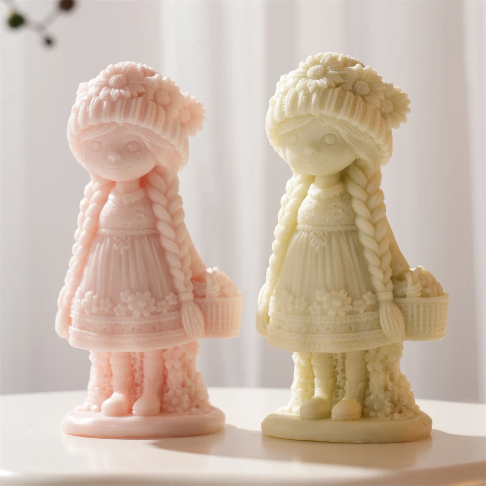 DIY Boho Sunflower Girl Silicone Candle Mold