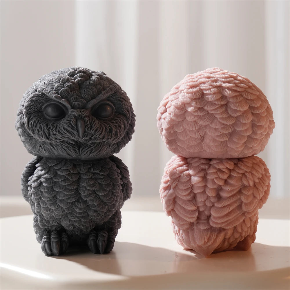 3D Cute Owl Silicone Candle Mold