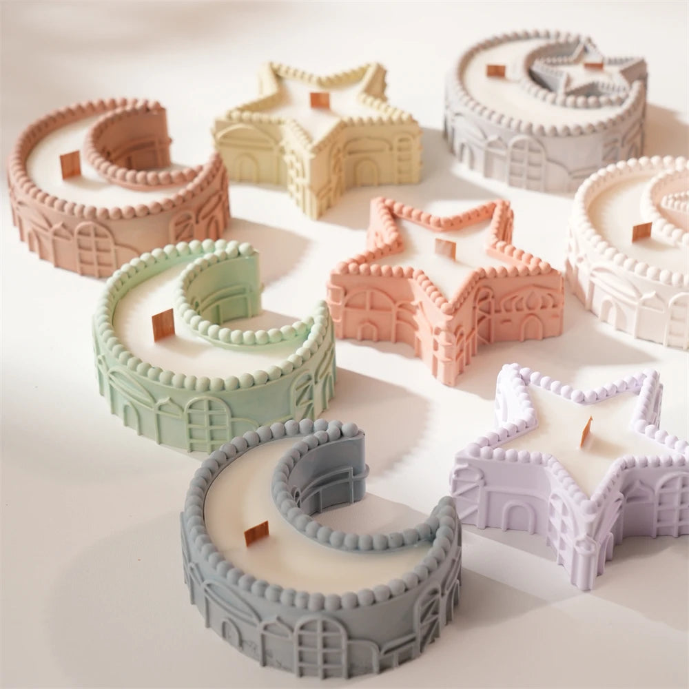 Star & Moon Ramadan Candle Jar Silicone Mold