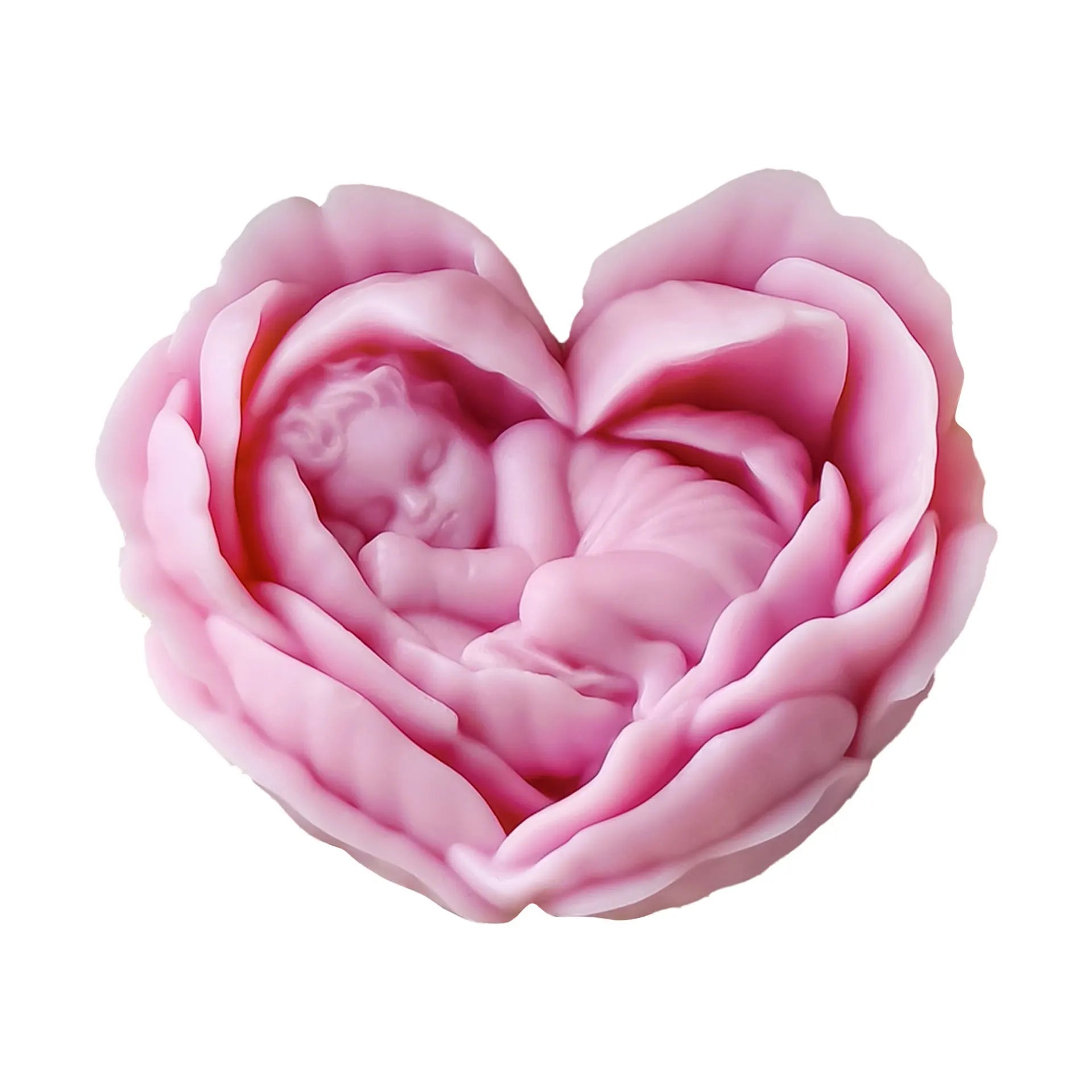 Angel Baby Heart Silicone Candle Mold