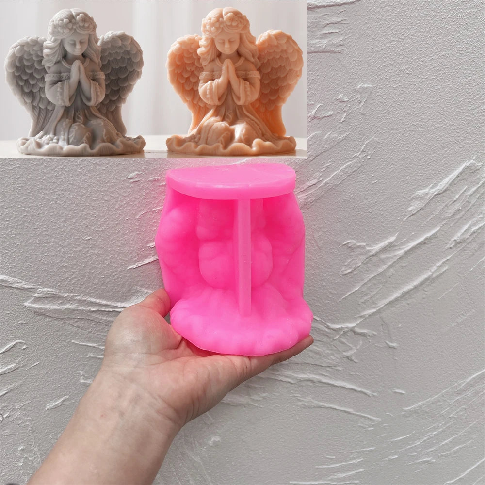 Cute Prayer Angel Candle Silicone Mold for DIY