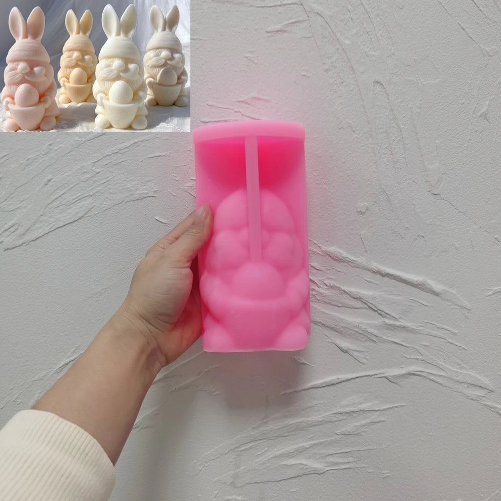 Easter Bunny Silicone Candle Mold - 3D Rabbit Wax Molds