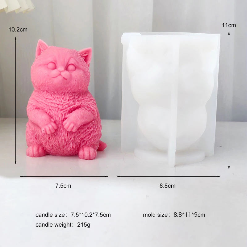 Cute Fat Cat Silicone Candle Mold