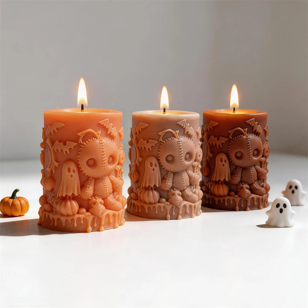 Haunted Pillar Silicone Candle Mold for Halloween