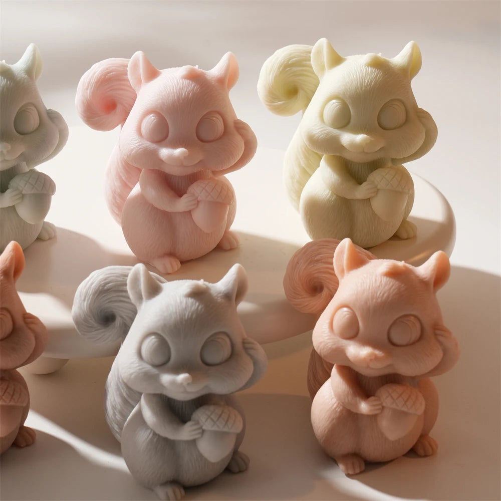 Squirrel Holding Acorn Silicone Candle Mold
