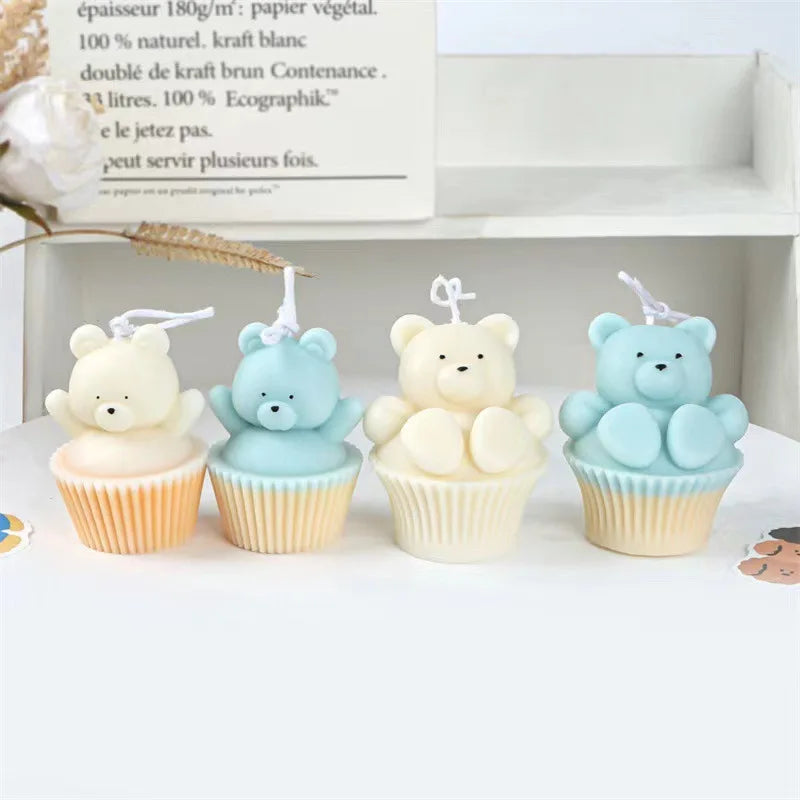 Cupcake Bear Silicone Candle Mold