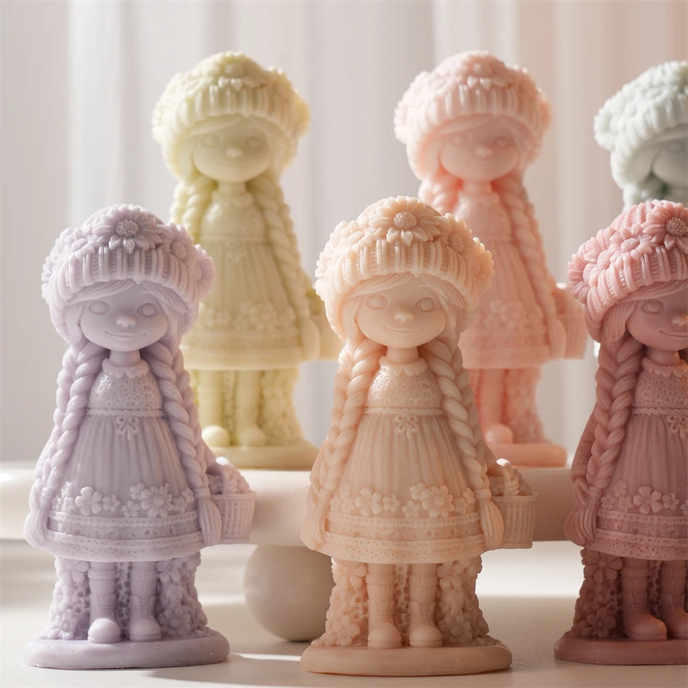 DIY Boho Sunflower Girl Silicone Candle Mold