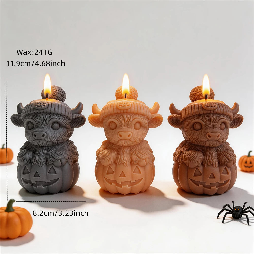 Highland Cow Pumpkin Silicone Candle Mold for Halloween