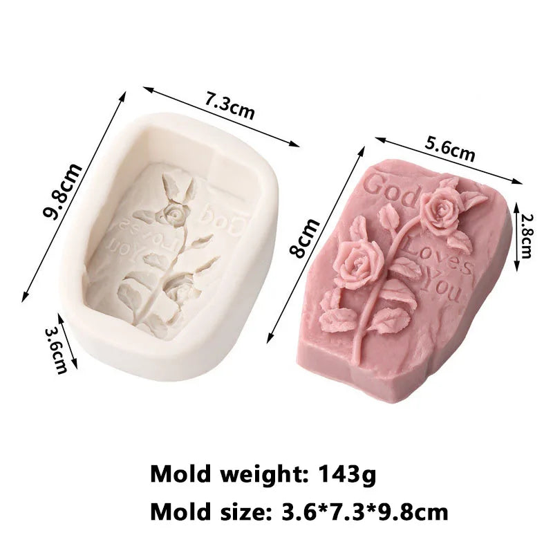 3D Flower Shape Scented Candle Silicone Mold