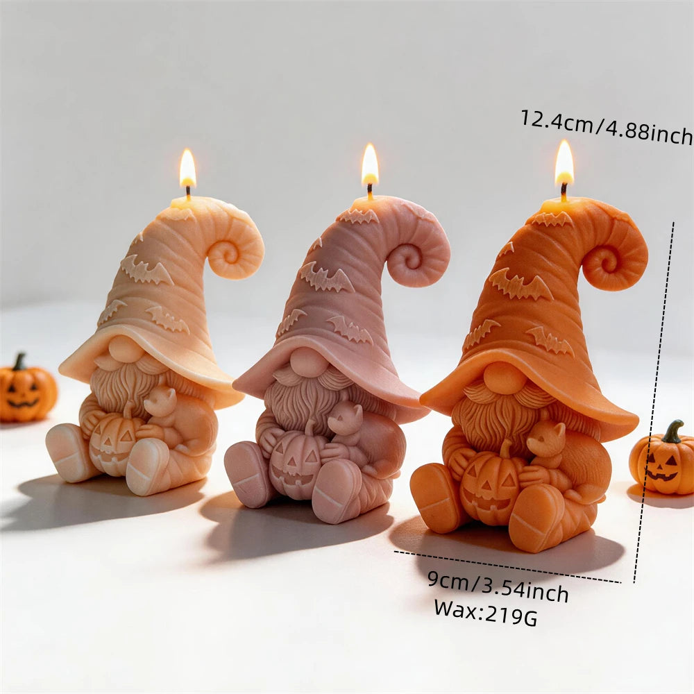 Halloween Bat Cat Gnome Silicone Candle Mold