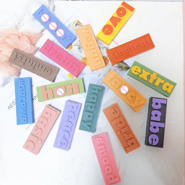 DIY 16 Designs Extra Babe Mood Words Slogan Candle Silicone Mold