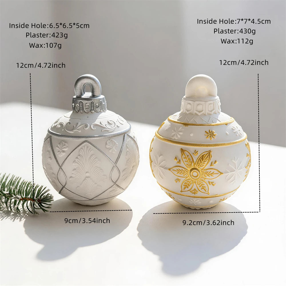 Snowflake Christmas ornament candle jar with decorative removable lid