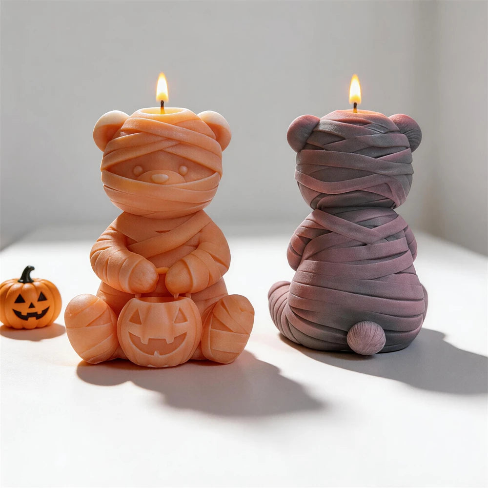 Halloween Mummy Bear Silicone Candle Mold
