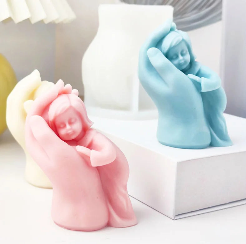 Baby in Mother's Hand Candle Mold