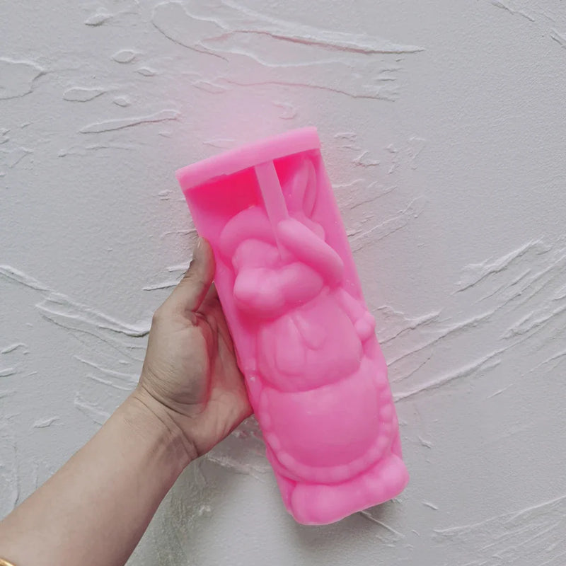 Apron Rabbit Girl Silicone Candle Molds