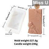 Luck Angel Slogan Letter Silicone Candle Mold - Miss You