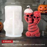 Halloween Handheld Rose Skull Candle Mold