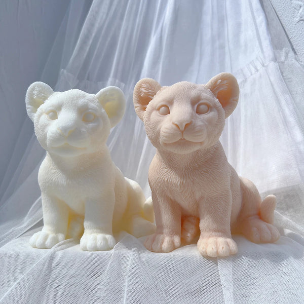 Sitting Lion Statue Candle Mold for Animal Lover Decor