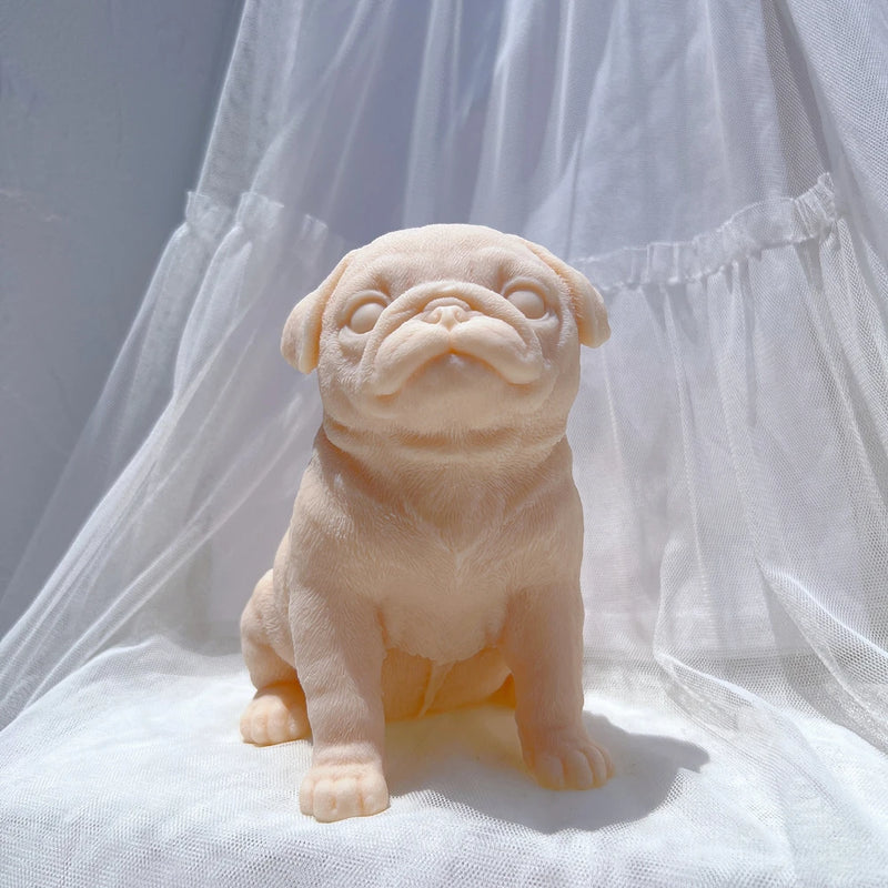 Sitting Pug Dog Candle Mold