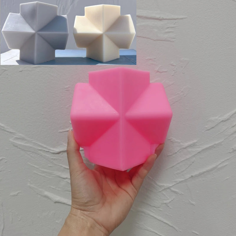 Geometric Cross Shaped Silicone Candle Mold