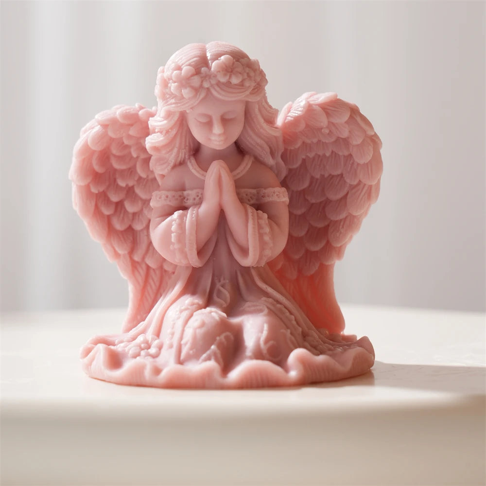 Cute Prayer Angel Candle Silicone Mold for DIY