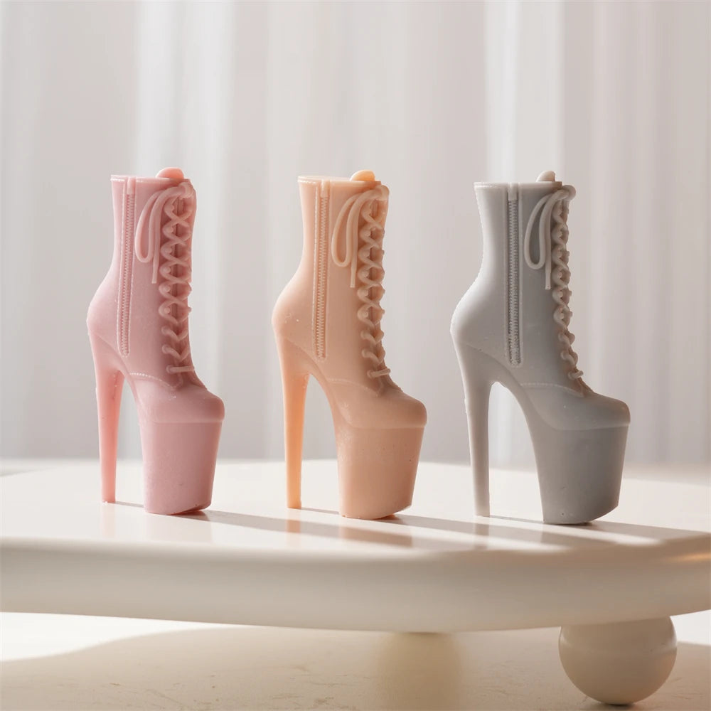 High Heel Platform Boot Candle Silicone Mold