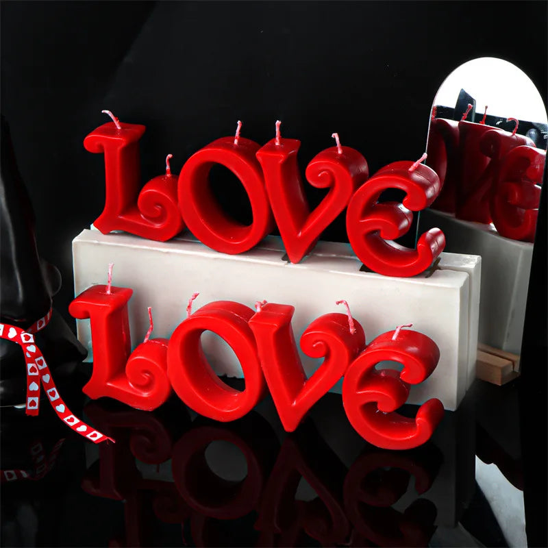 Large Size Love Letters Candle Mold Valentine's Day Decor DIY