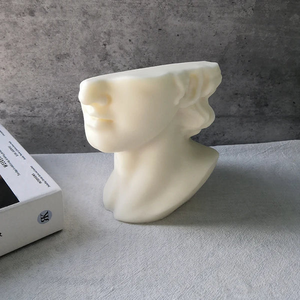 Half Face David Head Silicone Candle Mold