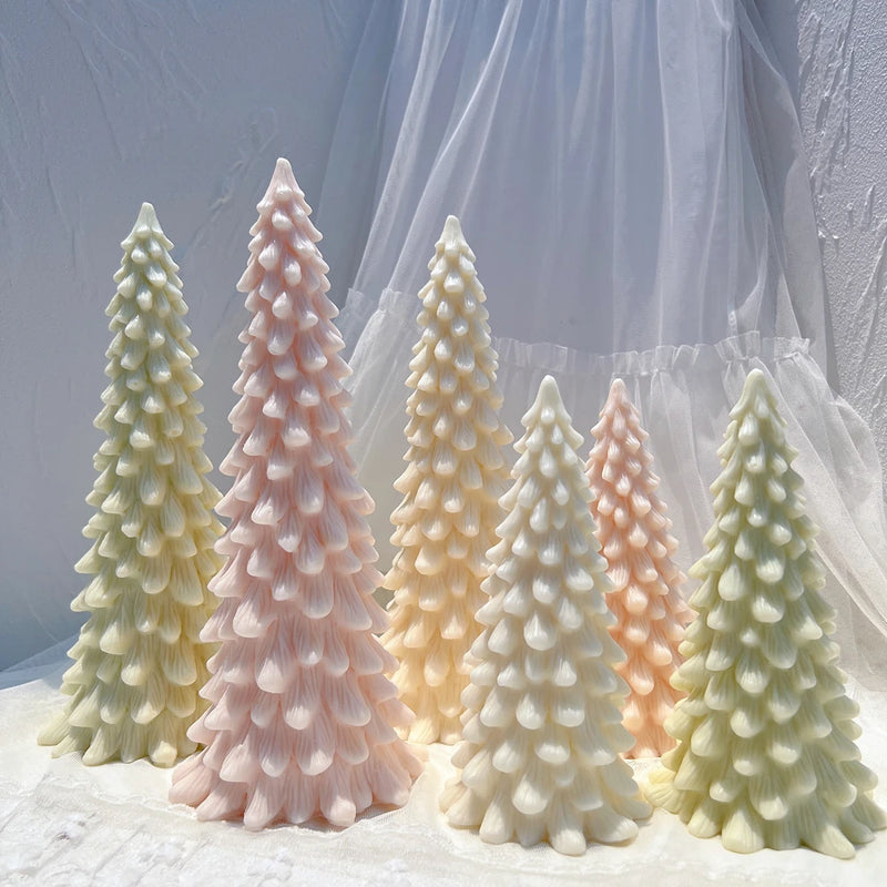 27.2CM Snow Covered Pine Christmas Tree Silicone Candle Mold