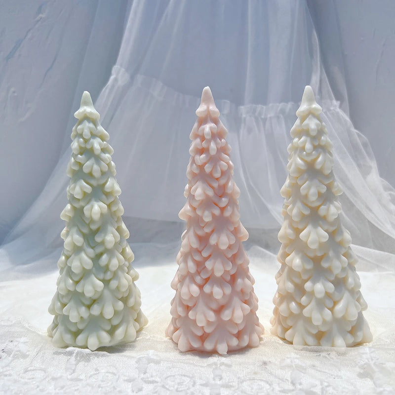 Medium size Snow Pine Christmas Tree Silicone Candle Mold