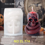 Halloween Handheld Rose Skull Candle Mold