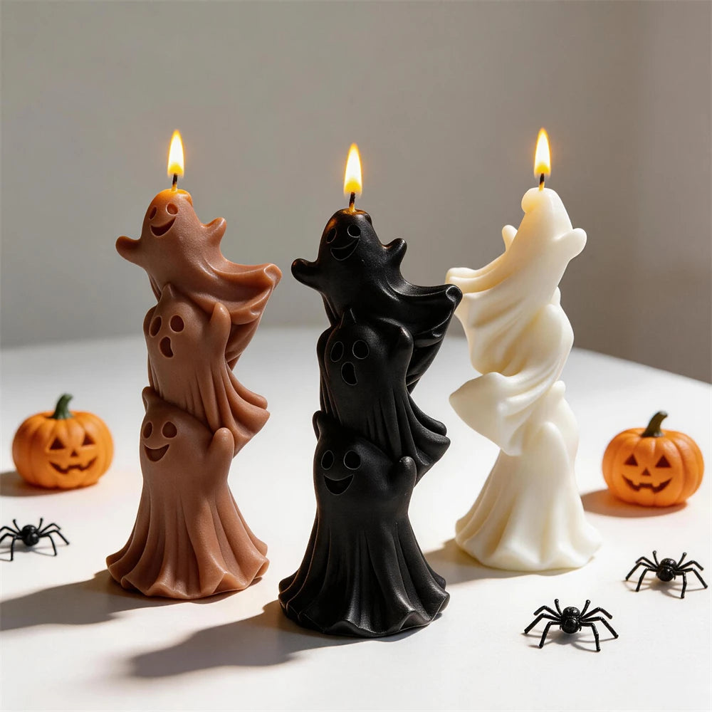 Stacked Ghosts Silicone Candle Mold for Halloween