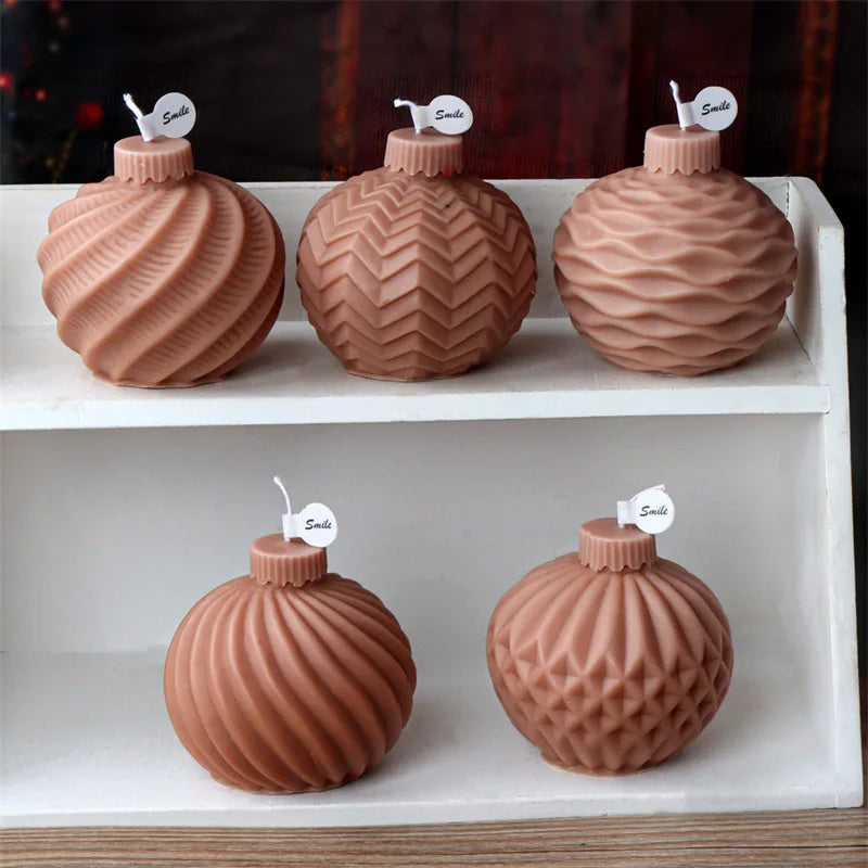 Festive Christmas Bauble Candle Molds