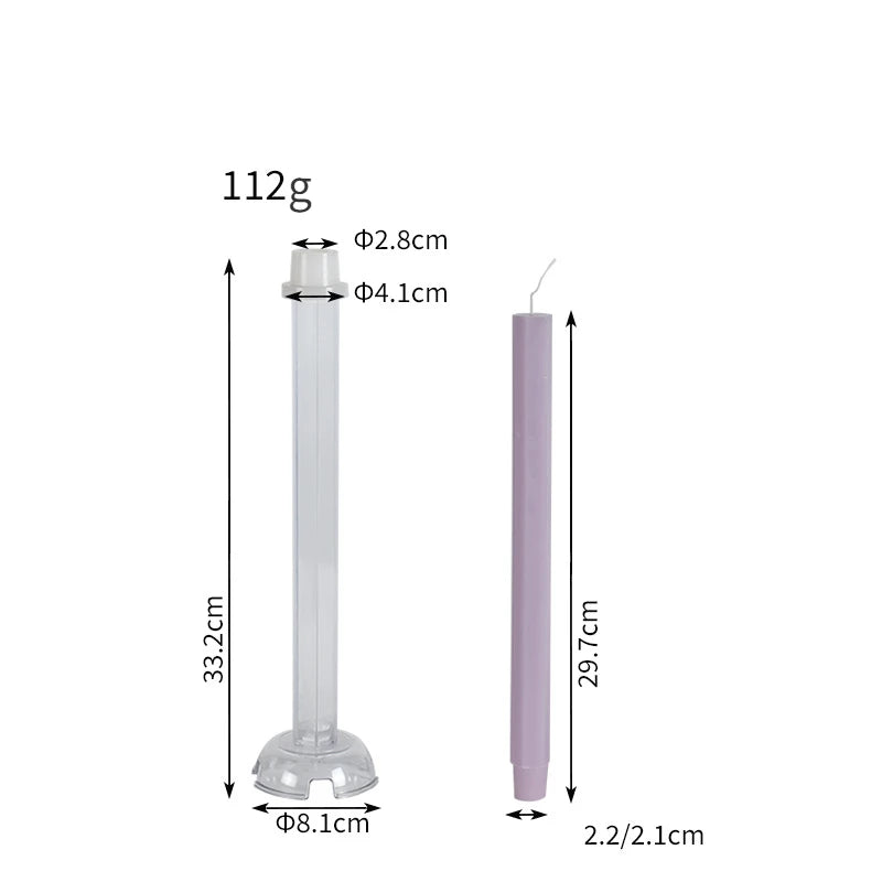 Hexagon Stripe Pole Acrylic Taper Candle Mold