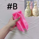 Three Designs Easter Egg Rabbit Silicone Candle Molds