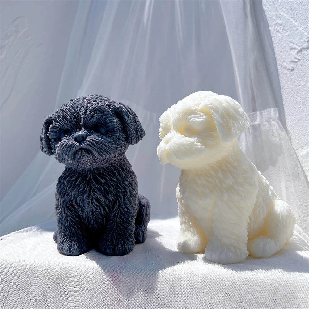 Sitting Shih Tzu Puppy Silicone Candle Mold