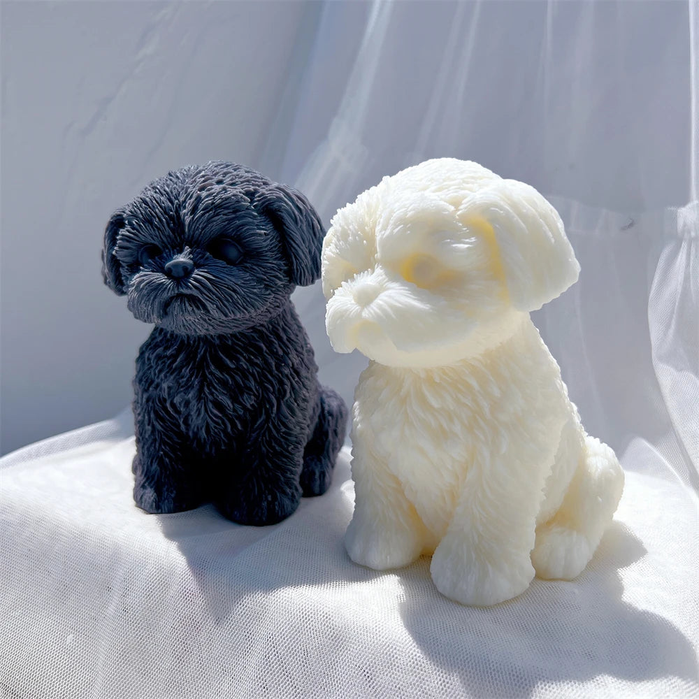 Sitting Shih Tzu Puppy Silicone Candle Mold