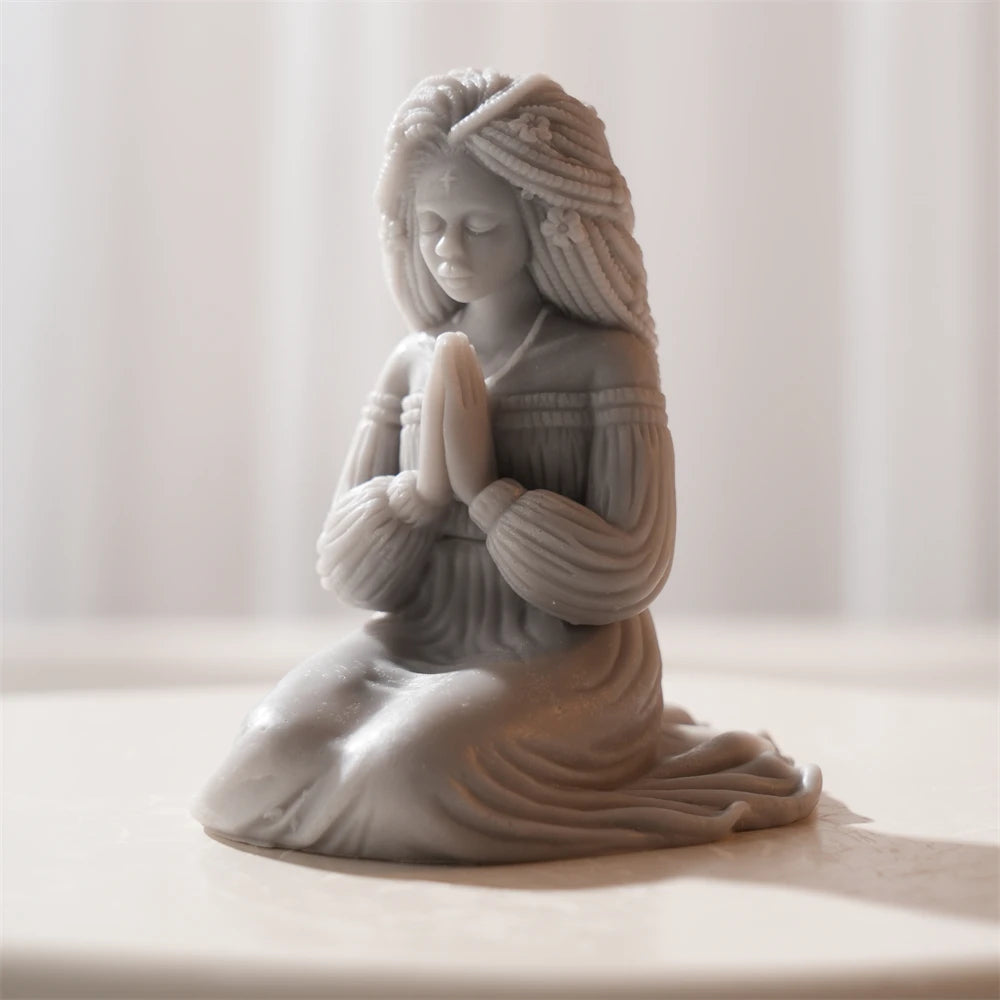 Prayer Women Statue Candle Silicone Mold for Wax