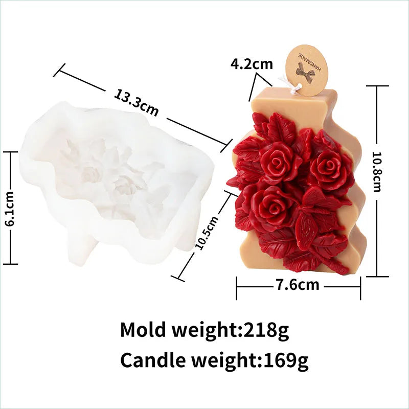 3D Flower Shape Scented Candle Silicone Mold