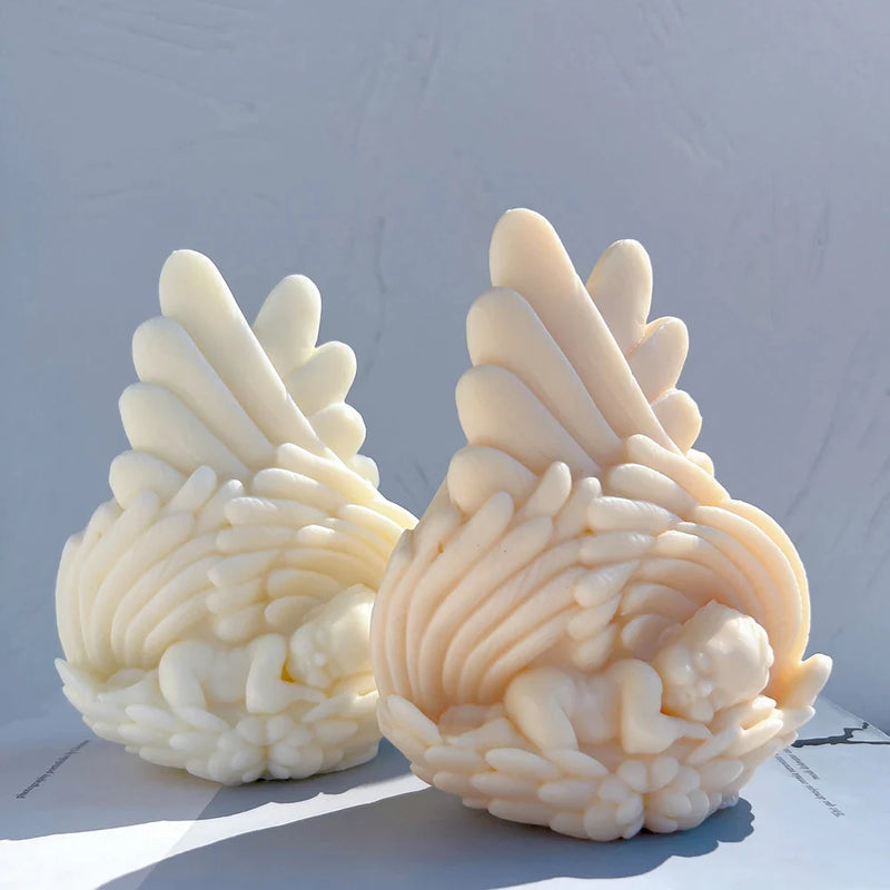 Sleeping baby Angel with Wings Candle Mold