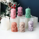 Christmas Cylindrical Candle Silicone Mold