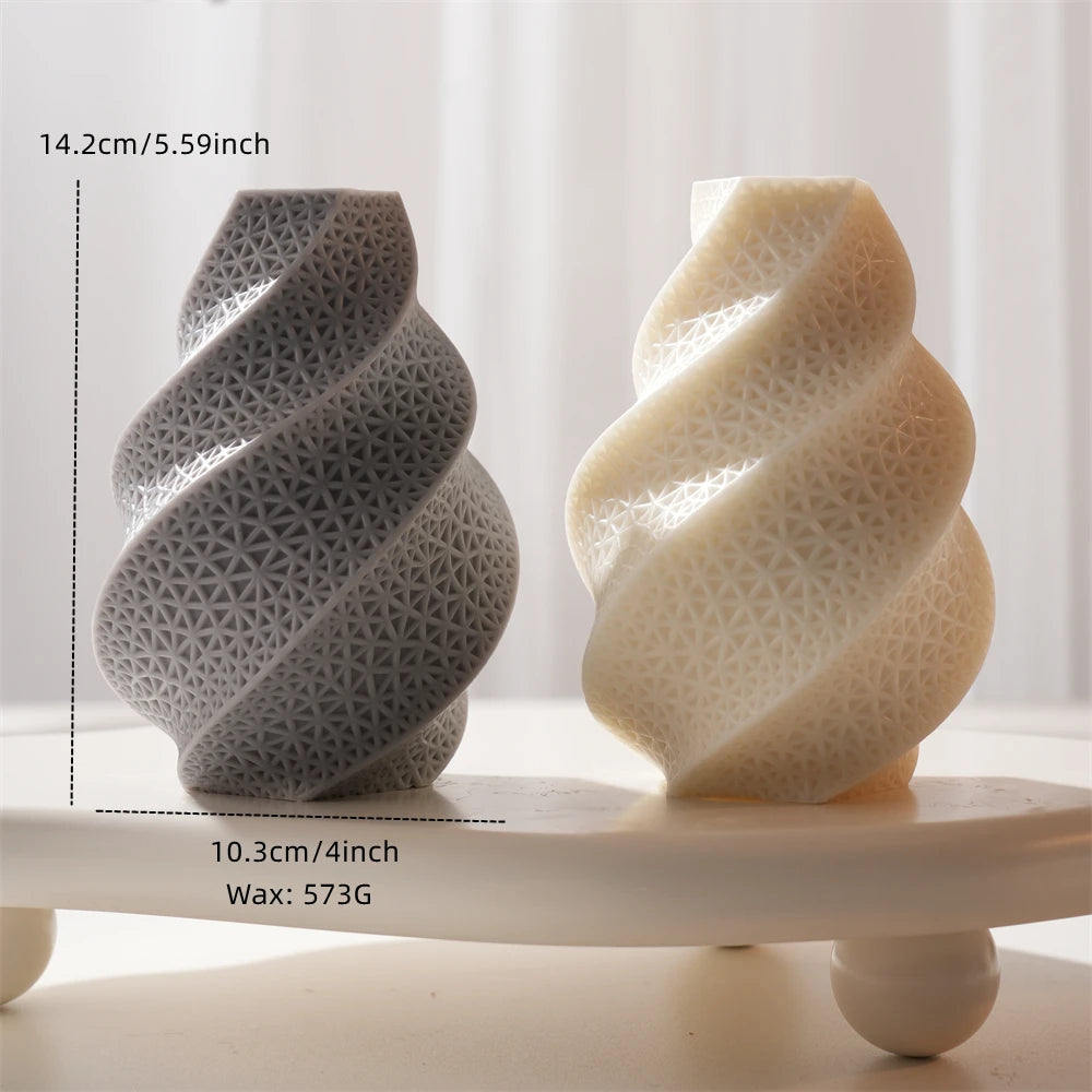 Gridding Pillar Swirl Candle Silicone Mold