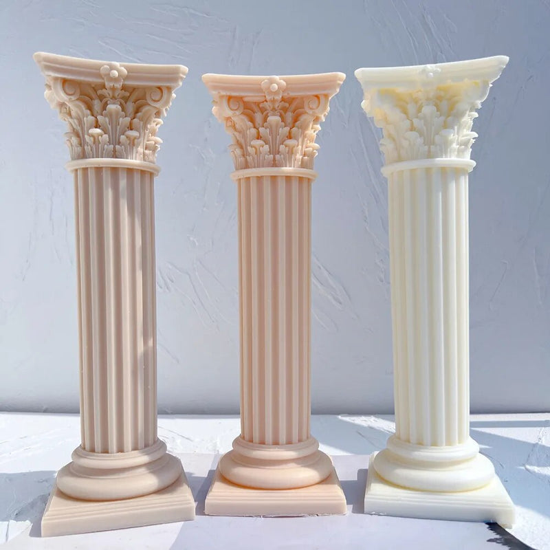Classic Corinthian Pillar Roman Column Candle Mold