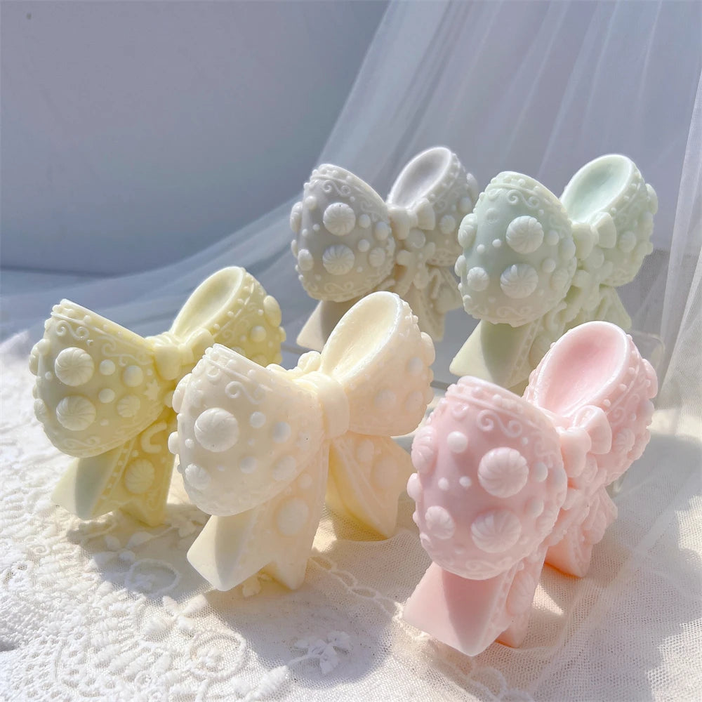 Gingerbread Christmas Bowknot Silicone Candle Mold