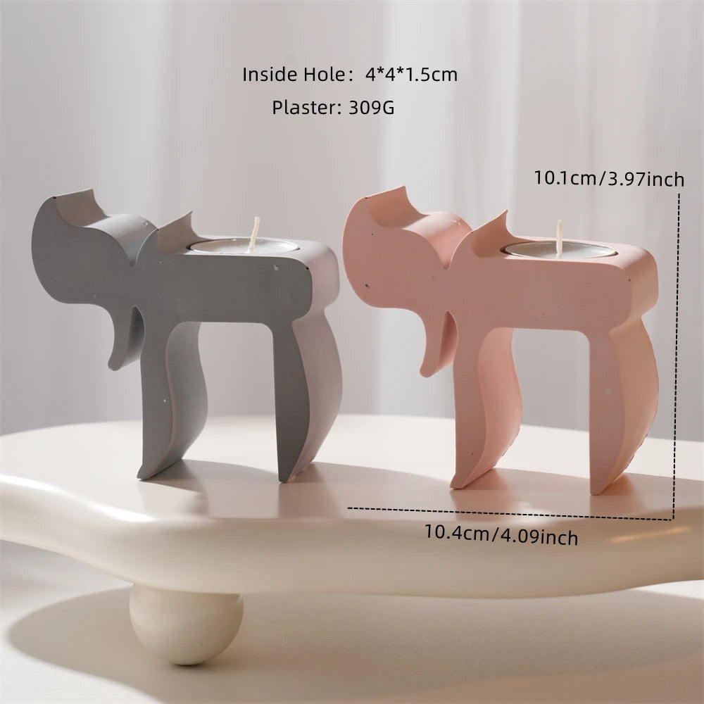Chai Shabbat Candle Holder Silicone Mold